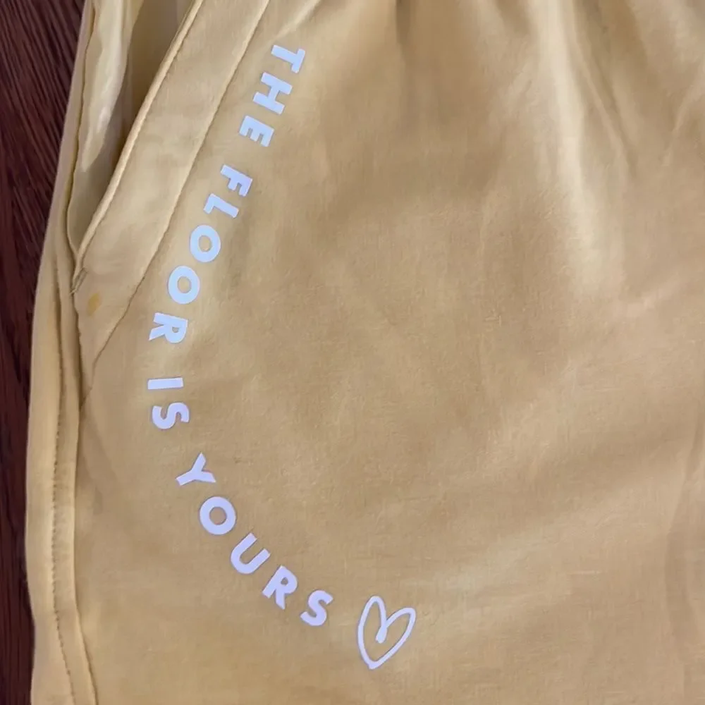 Athleta Girl x Simone Biles yellow Warm Up Midi sweatshirt shorts size 16.